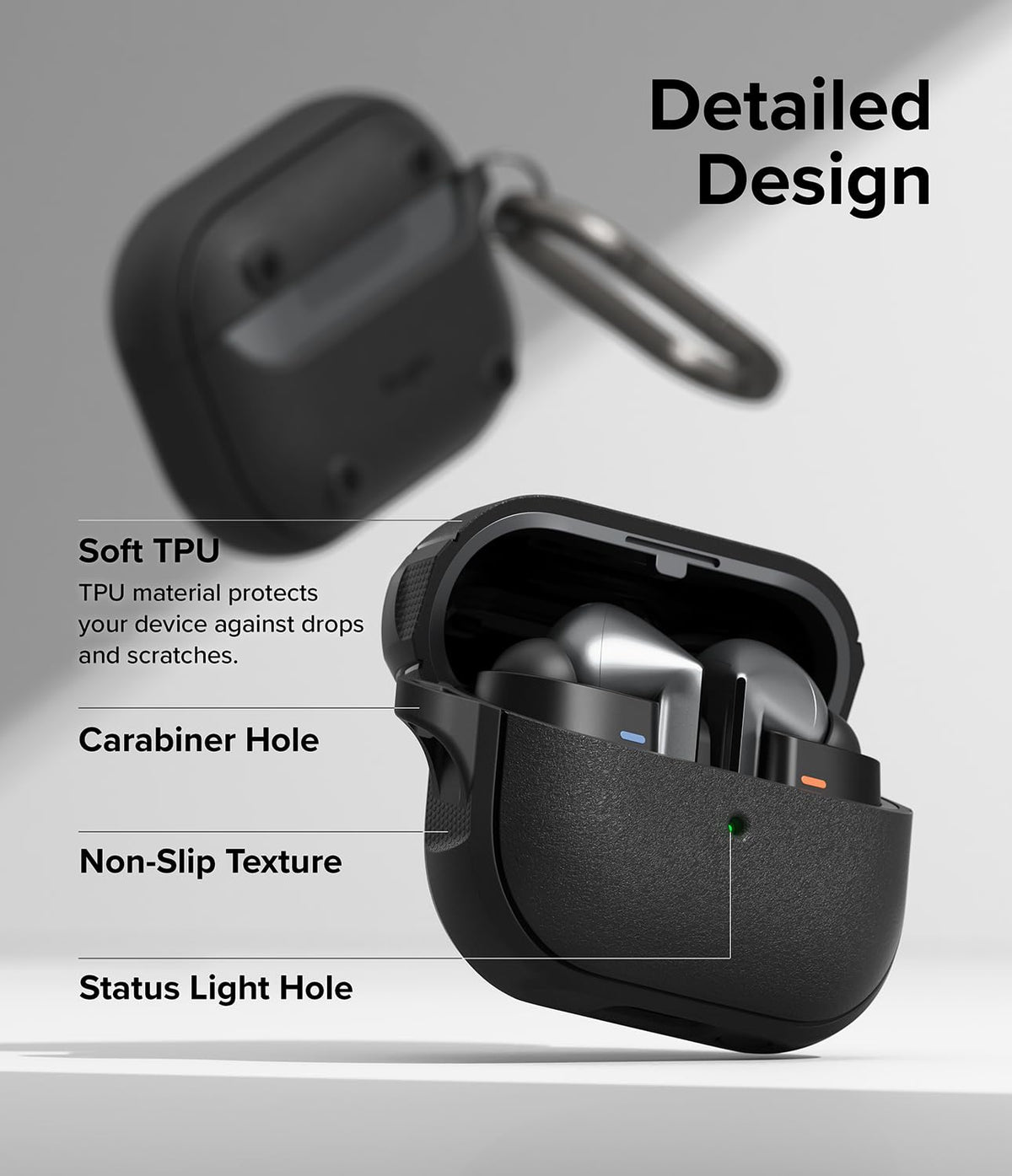 Ringke Onyx with carabiner clipped to bag for hands-free portability benefit