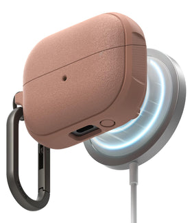 Ringke Onyx front view shows Constant Coral case protecting Galaxy Buds, easy access