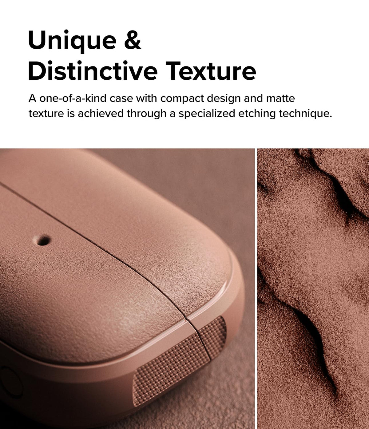 Ringke in-hand scale photo demonstrates slim Constant Coral case comfort