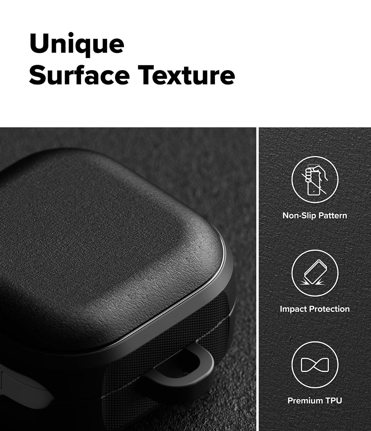 Ringke Onyx held in hand demonstrating non-slip grip and comfortable feel benefit
