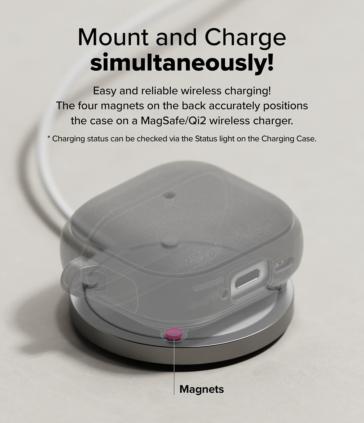 Ringke Onyx Magnetic AirPods 4 case anti-fingerprint surface resists oils.