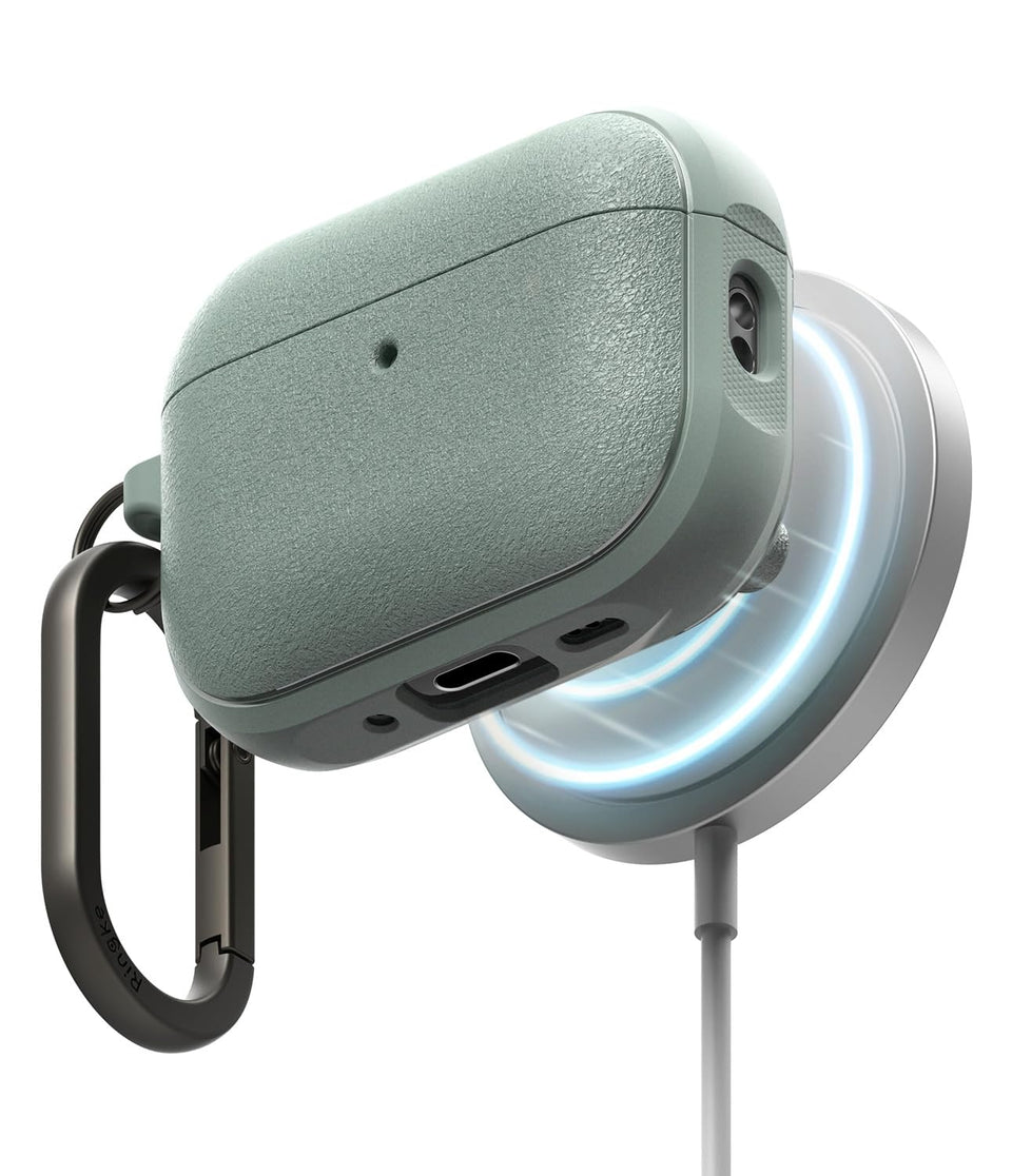Ringke Onyx Magnetic front packaging in sage green showing sleek protection