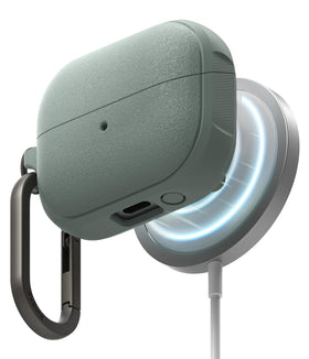 Ringke Onyx Magnetic front view showing slim profile and sage green finish, improves protection