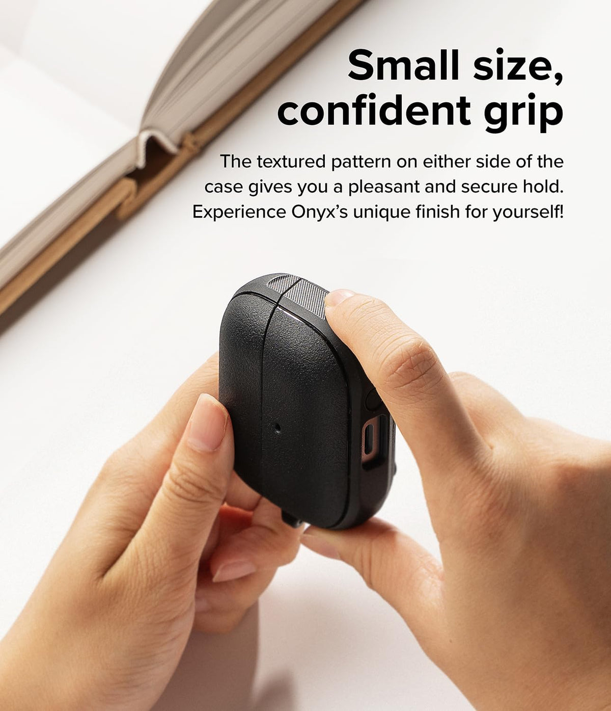 Ringke Onyx aligned on MagSafe charger demonstrating convenient wireless charging
