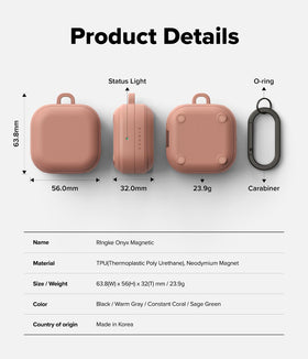 Ringke Onyx open with earbuds showing accurate fit and protection