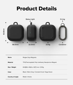 Ringke Onyx open over earbuds showing precise internal fit and protection benefit