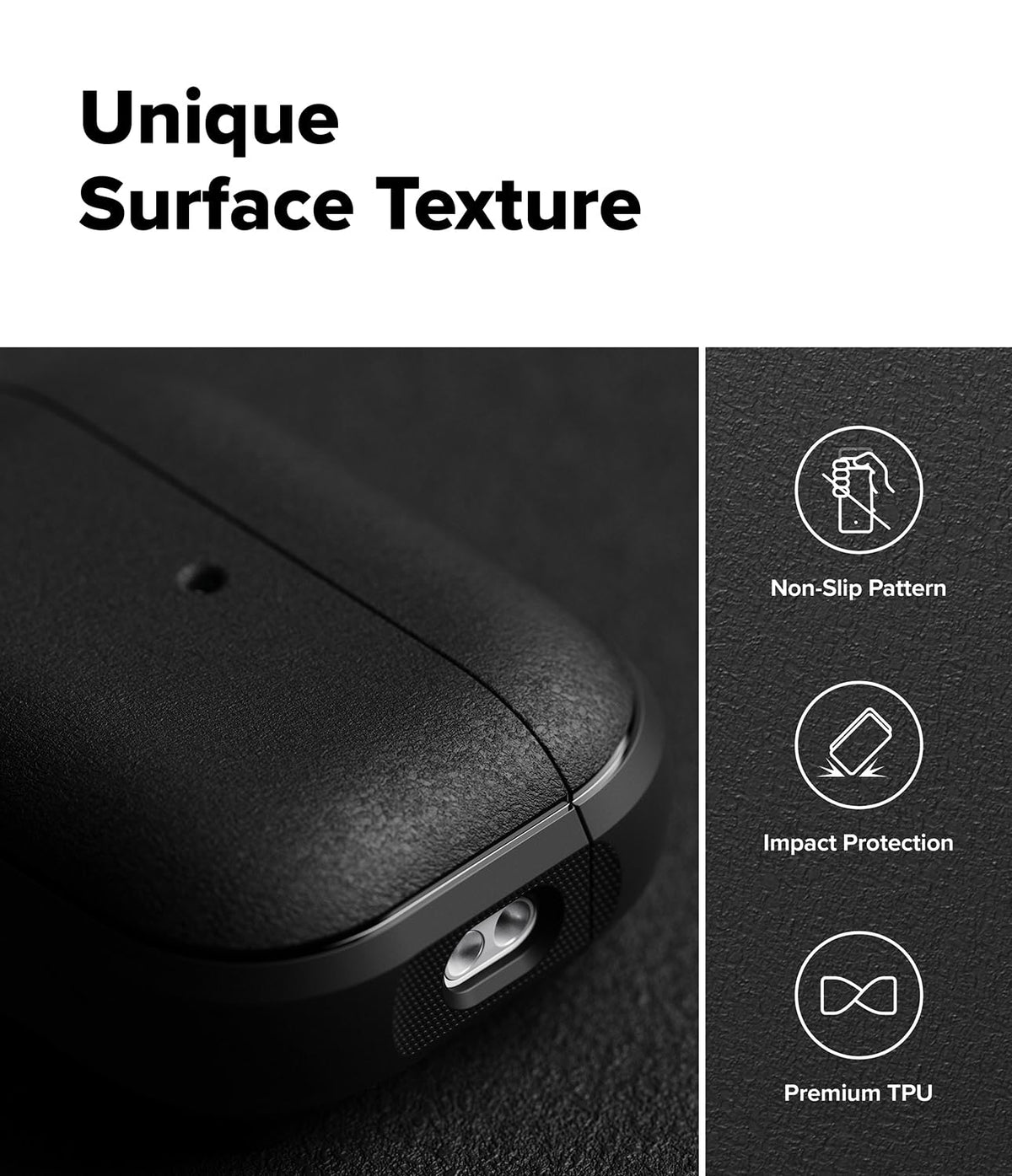Ringke Onyx close-up of textured non-slip pattern for safer grip