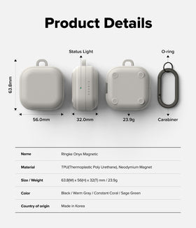 Open Ringke Onyx with Galaxy Buds inside showing precise fit and access