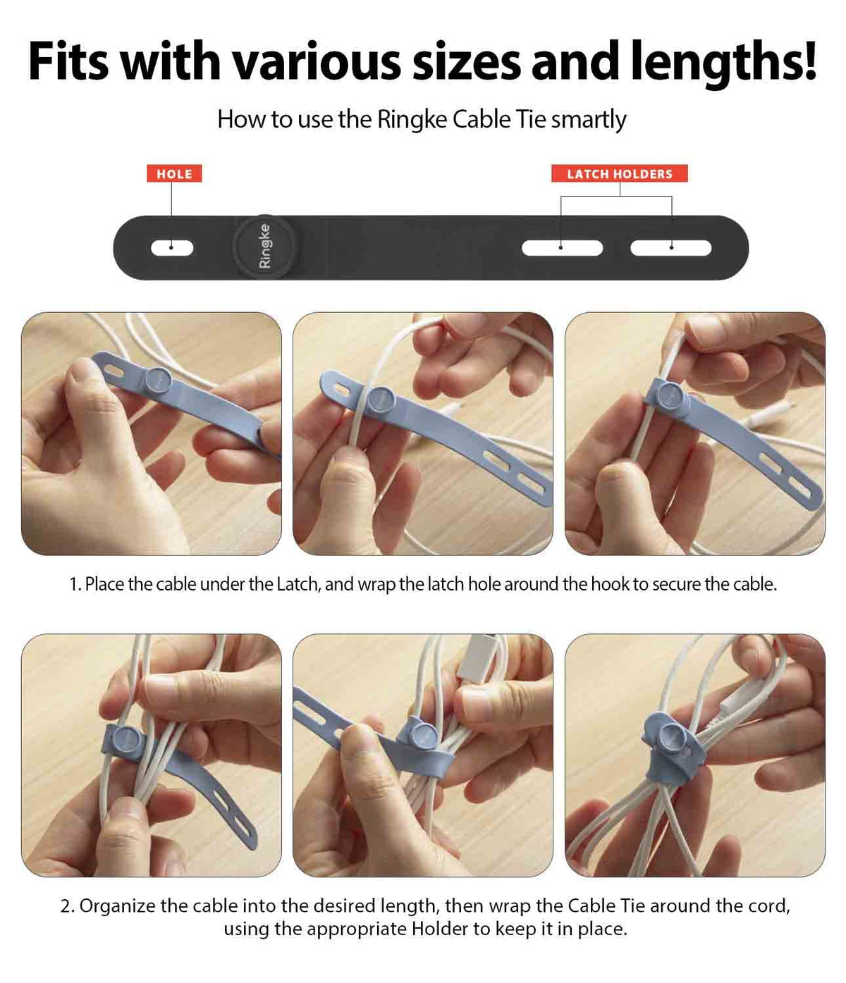 Lightweight 0.1 oz Ringke ties stay unobtrusive in any setup