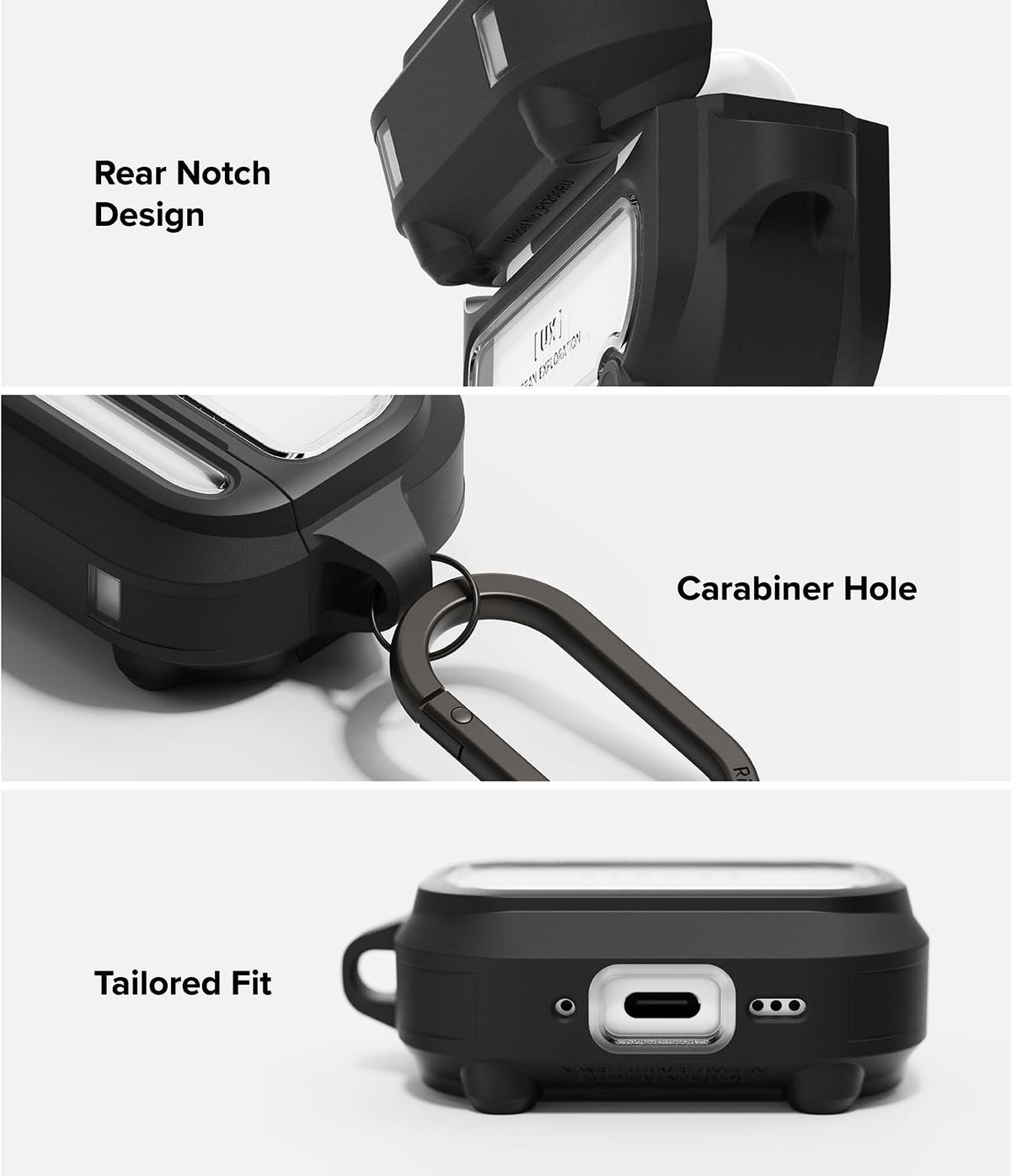 Ringke UX Magnetic AirPods Pro 3 case clear back with subtle branding