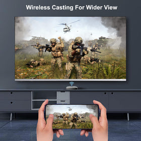 RINGREAT connected via HDMI cable to TV for crisp 4K@60Hz video output