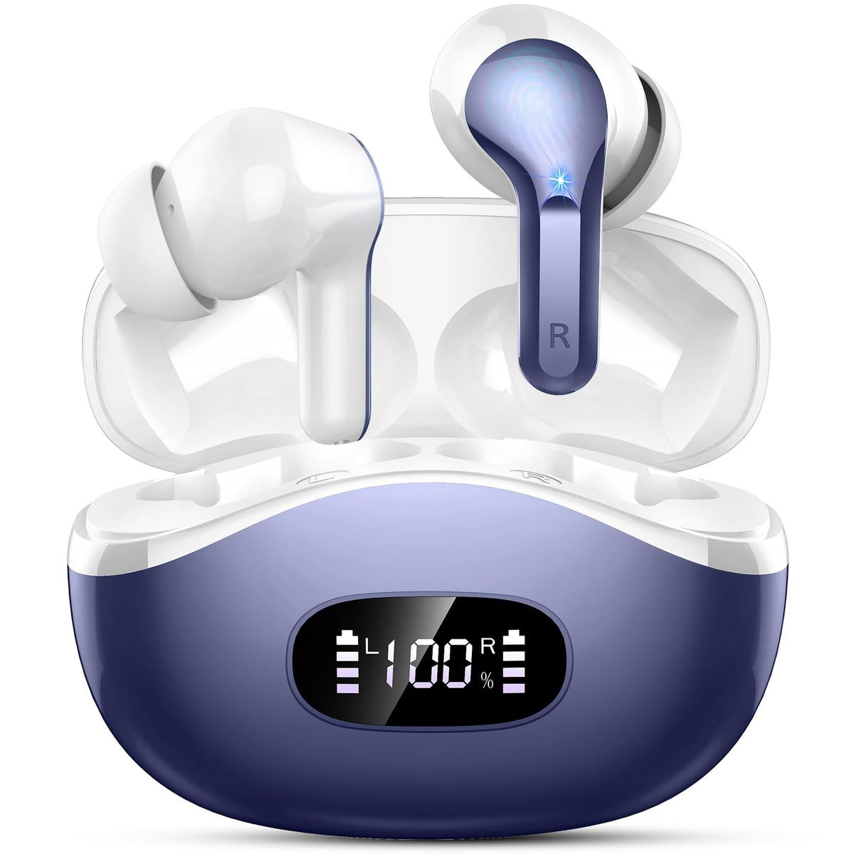 Rinsmola earbuds navy blue in-ear design for secure comfort and daily listening