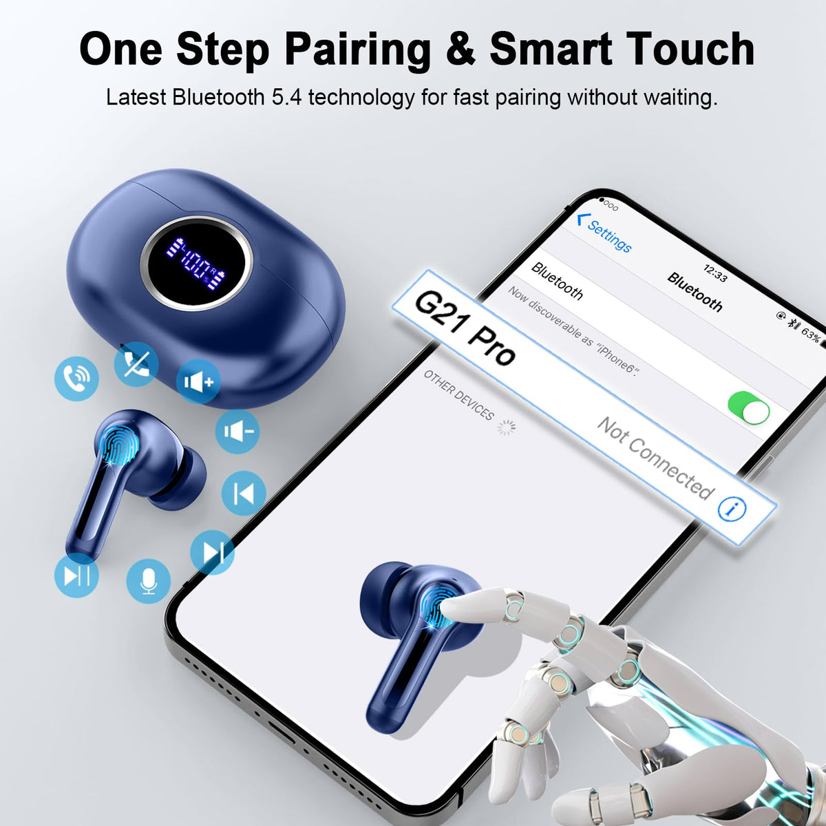 Rinsmola G21Pro Bluetooth 5.4 pairing for quick device connections