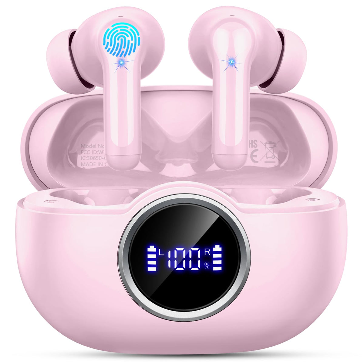 Rinsmola G21Pro earbuds in case enable fast pairing and easy portability.