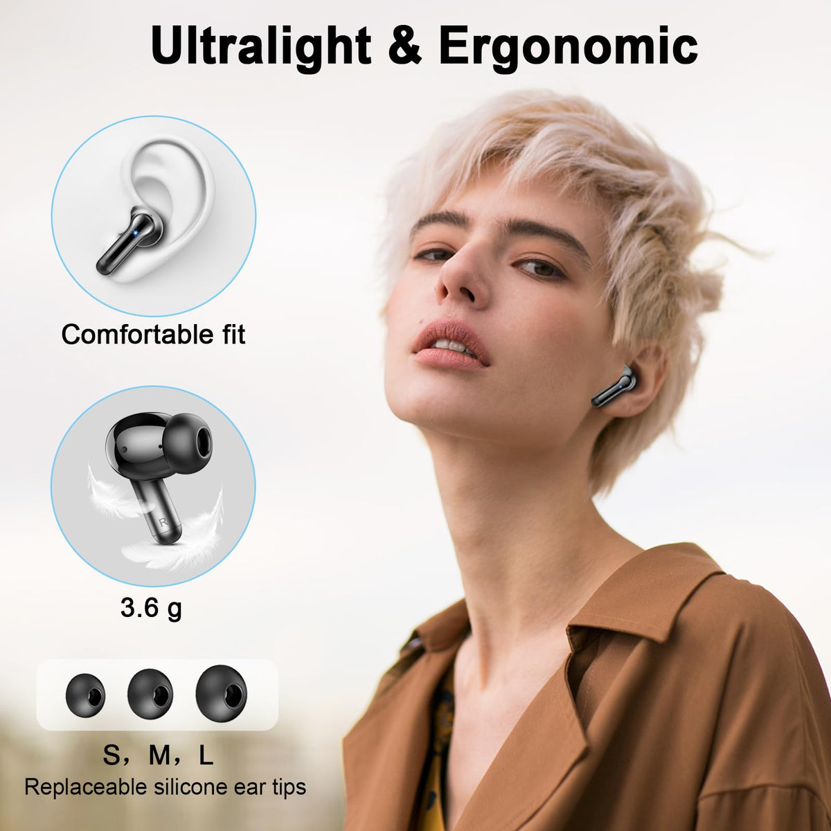 Rinsmola G21Pro touch controls illustrate quick play, pause, and calls.