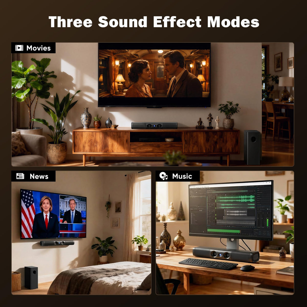 RIOWOIS Bluetooth 5.3 pairing enables wireless audio from devices.