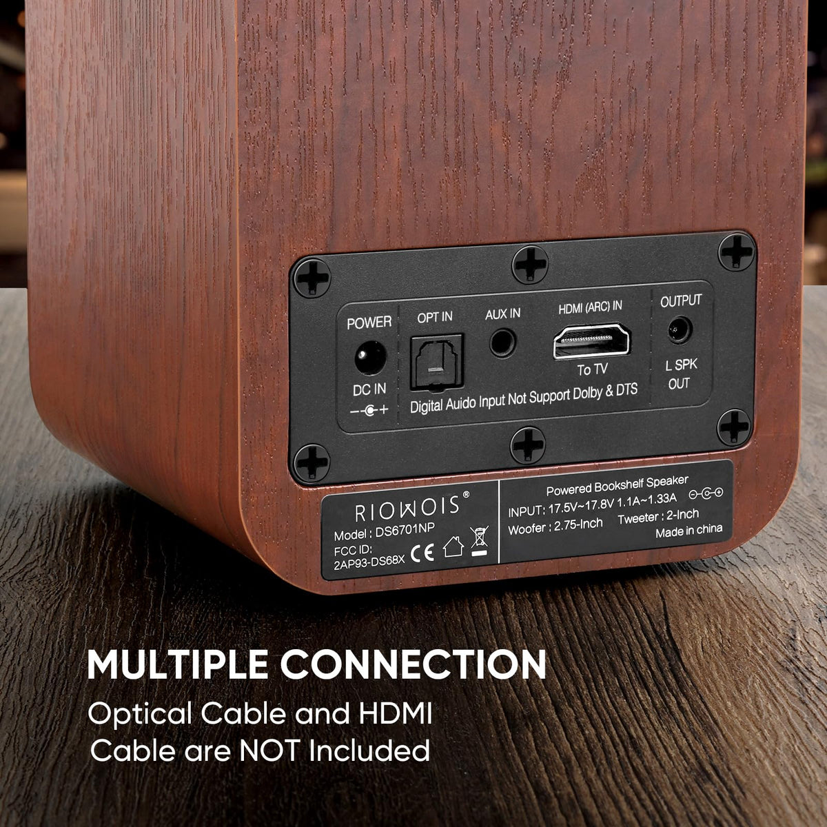 RIOWOIS speakers next to turntable in living room for vinyl listening