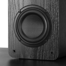 RIOWOIS passive bookshelf speaker back panel reveals wiring access and port layout