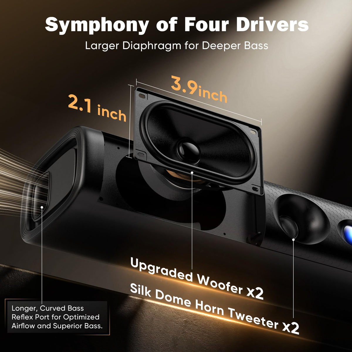 RIOWOIS soundbar connected via ARC for TV audio passthrough.