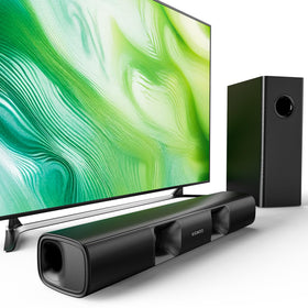 RIOWOIS sound bar front view for room-filling TV audio.