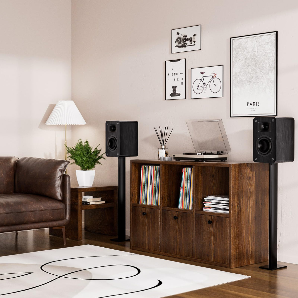 RIOWOIS wood-grain finish adds timeless style to living rooms and desks
