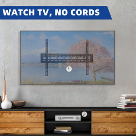 Riozoo TV Cord Hider behind components conceals wiring neatly.