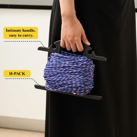 Ripeng reel next to hand showing size and easy handling benefit