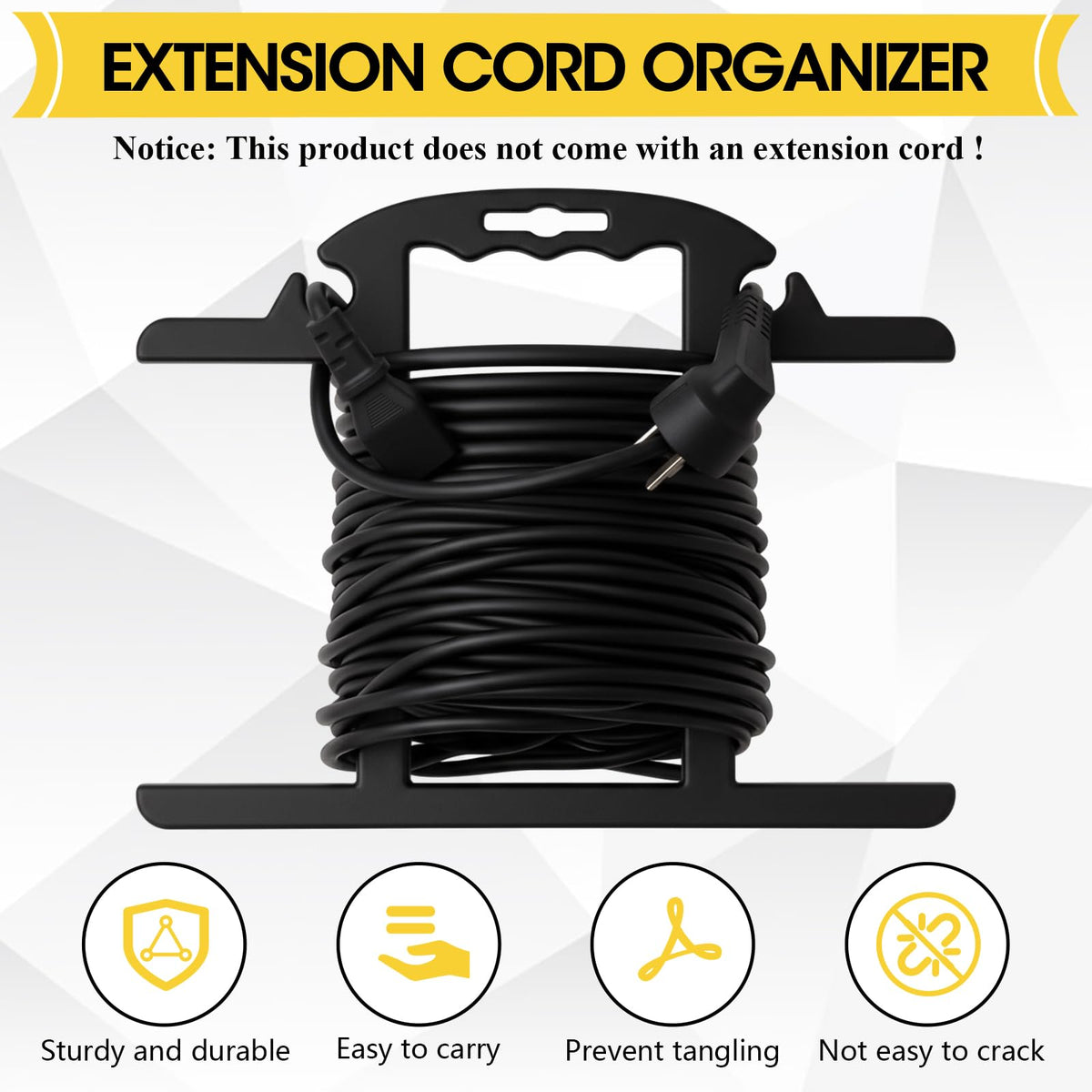 Ripeng reel with wound extension cord ready to deploy for quick use