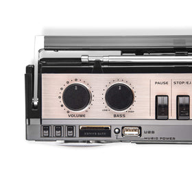 Riptunes at a picnic demonstrating portable retro audio for outdoor use