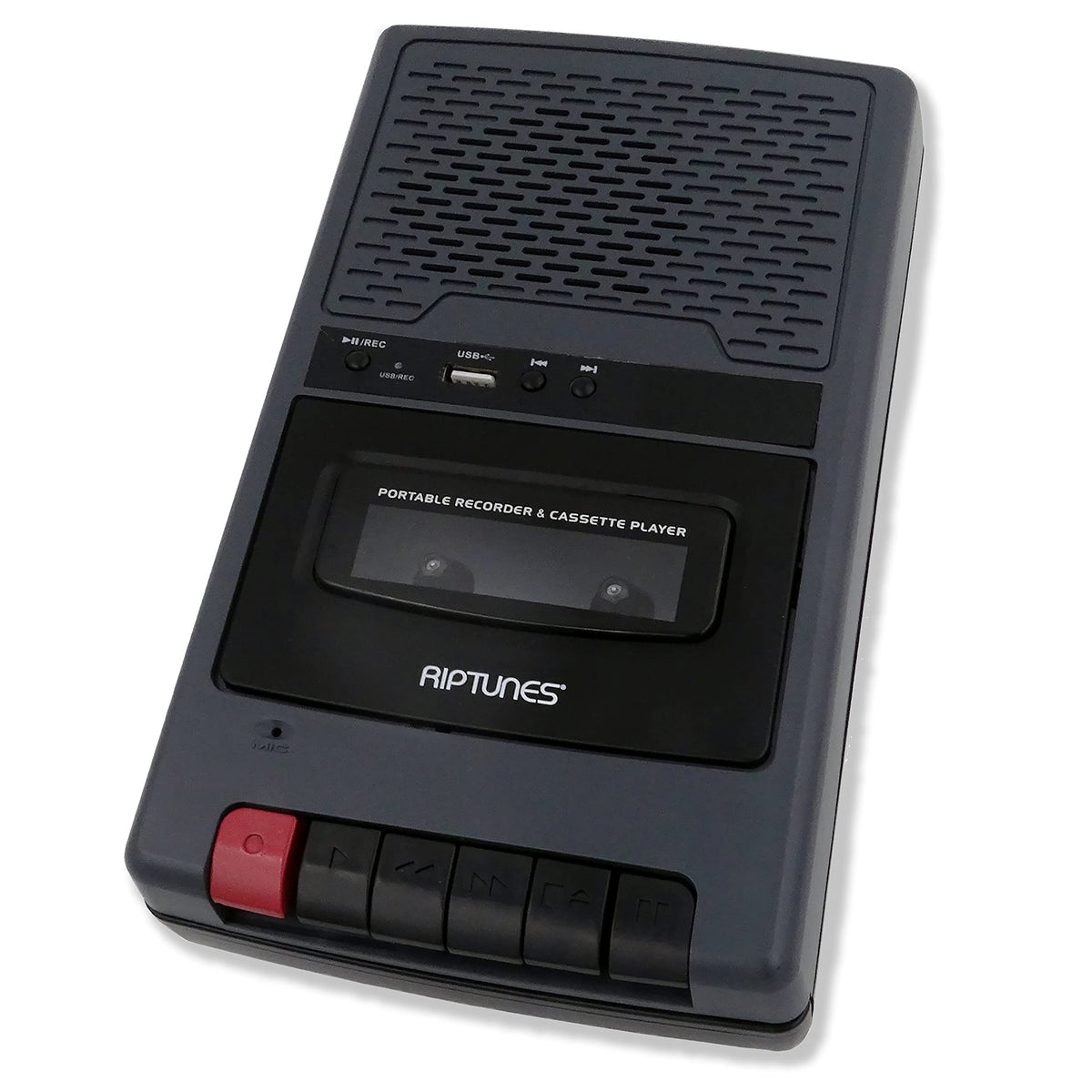 Riptunes controls closeup highlighting labeled buttons for simple operation