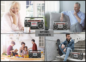 Riptunes recording to USB action showing on-device cassette-to-MP3 recording benefit