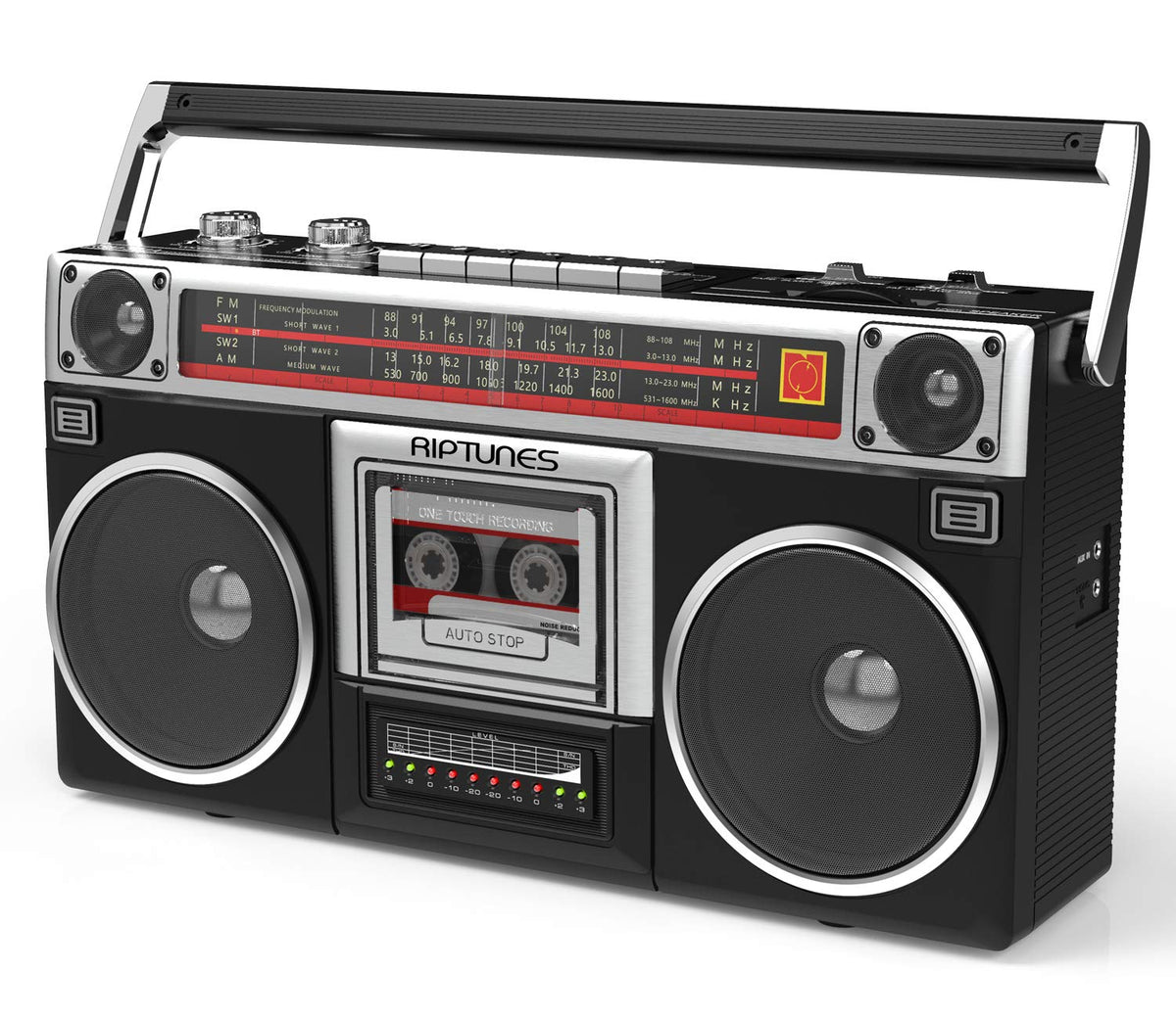 Riptunes held in hand to show scale and portability for easy transport benefit