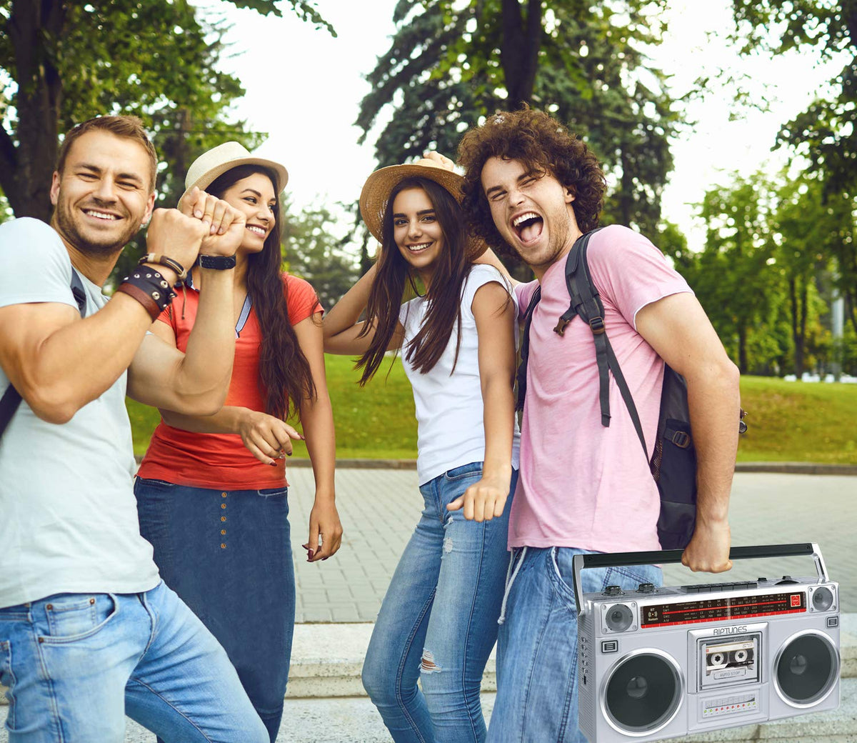 Riptunes RACR510BT Bluetooth pairing enables wireless streaming from devices.