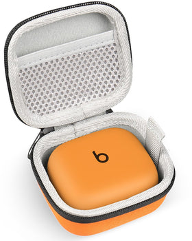 RISETECH front view of orange hard-shell case showing compact protection