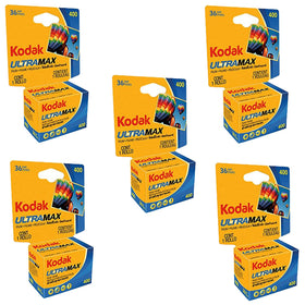 Ritz Camera Kodak Ultramax 400 35mm film five-pack, versatile color negative film for portraits and outdoor scenes.