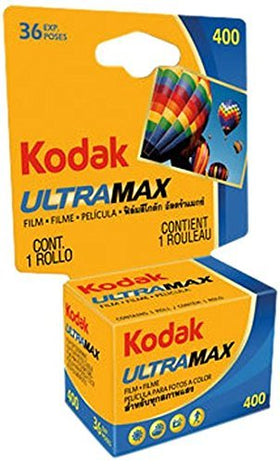 Ritz Camera Kodak Ultramax 400 35mm film five-pack packshot image showing bright, vivid color potential.