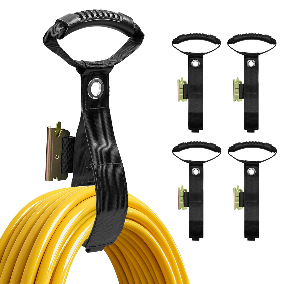 RIVAUTURM Etrack cord organizer 4-pack keeps cords neat and accessible in trailers and garages.