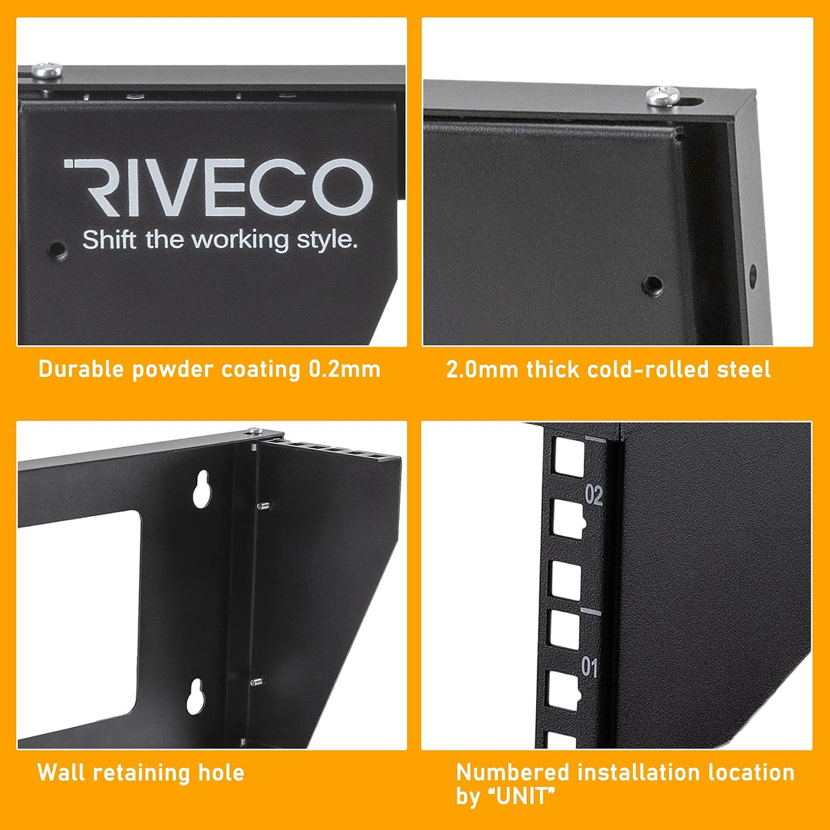 RIVECO 5U rack interior with clean cable management