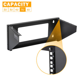 RIVECO 5U wall mount rack side view highlighting slim depth