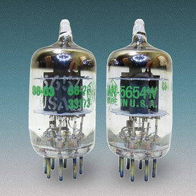 Riverstone Audio tubes installed in amplifier socket for improved sound consistency