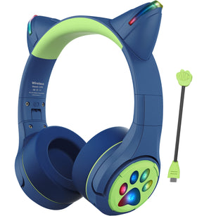 Riwbox CF9 cat-ear headphones with LED light for engaging multimedia sessions