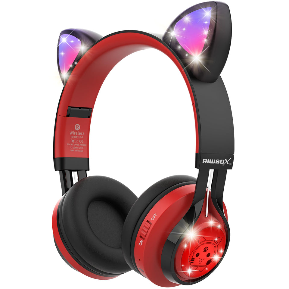 Riwbox CT-7 front view showing red and black design and cat face logo, stylish comfort