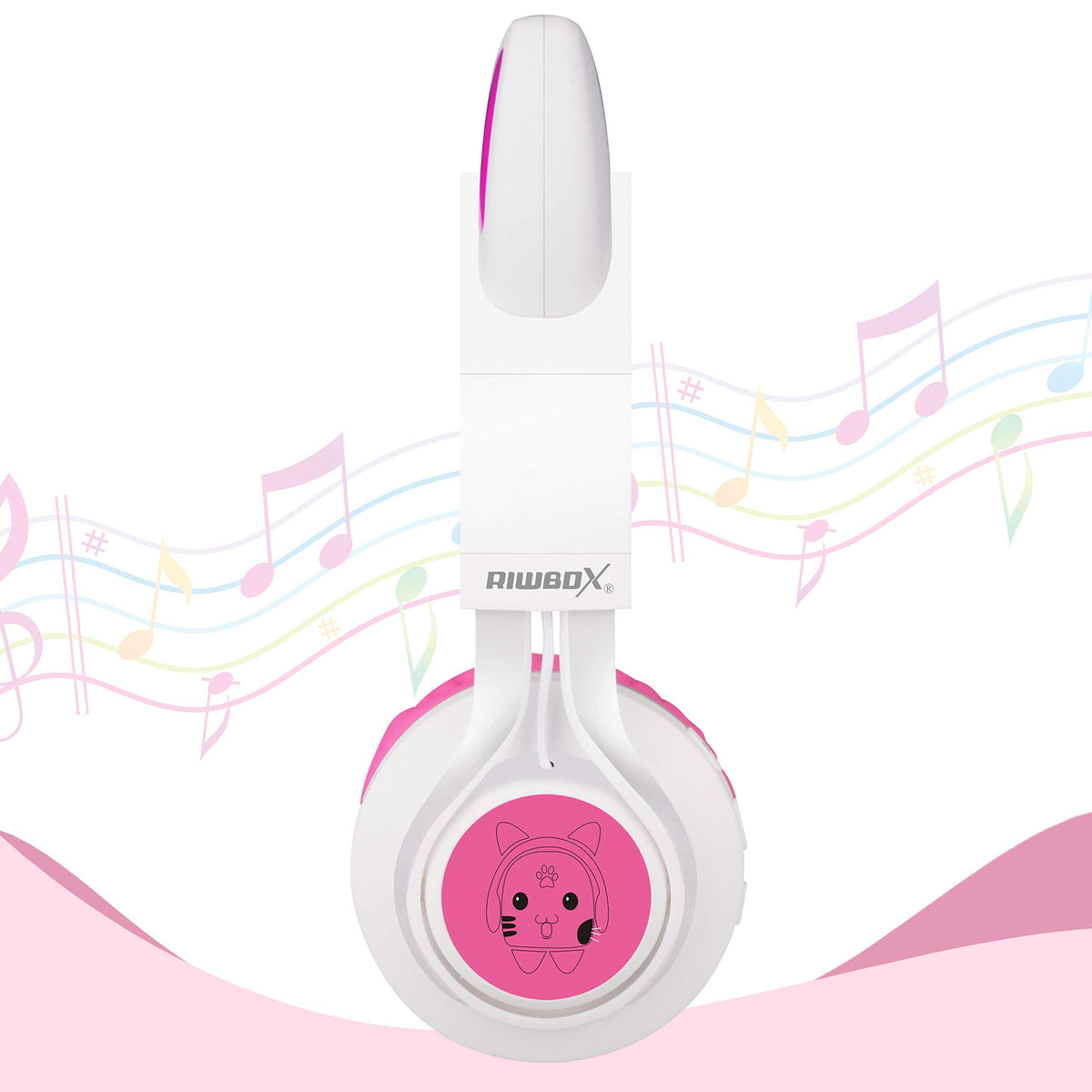Riwbox CT-7 side glowing logo and cushioned earpad highlighting comfort