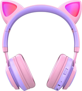 Riwbox CT-7S cat ears lit with color-changing LEDs adding fun while keeping kids engaged