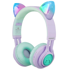 Riwbox CT-7S front view showing playful purple and green design and LED benefits