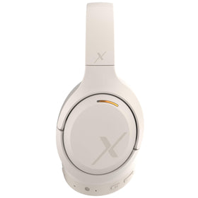 Riwbox Hybrid ANC headphones white folded design emphasizing compact travel storage