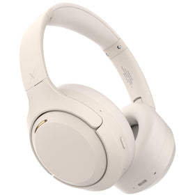 Riwbox Hybrid ANC headphones white side view highlighting sleek silhouette and comfort