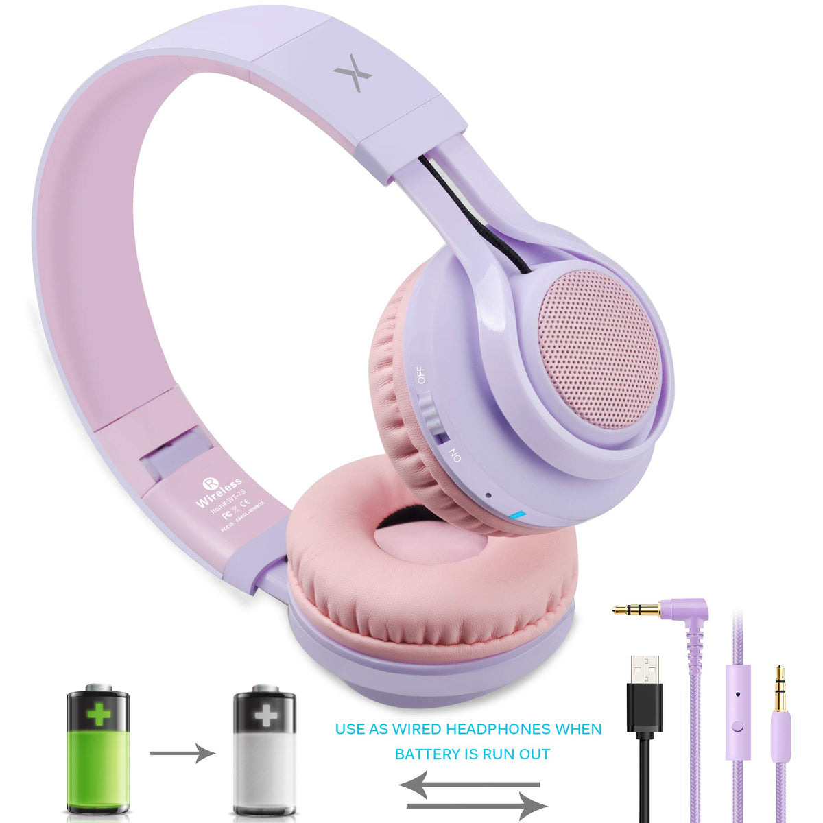 LED lights with on/off option to save battery and extend playback