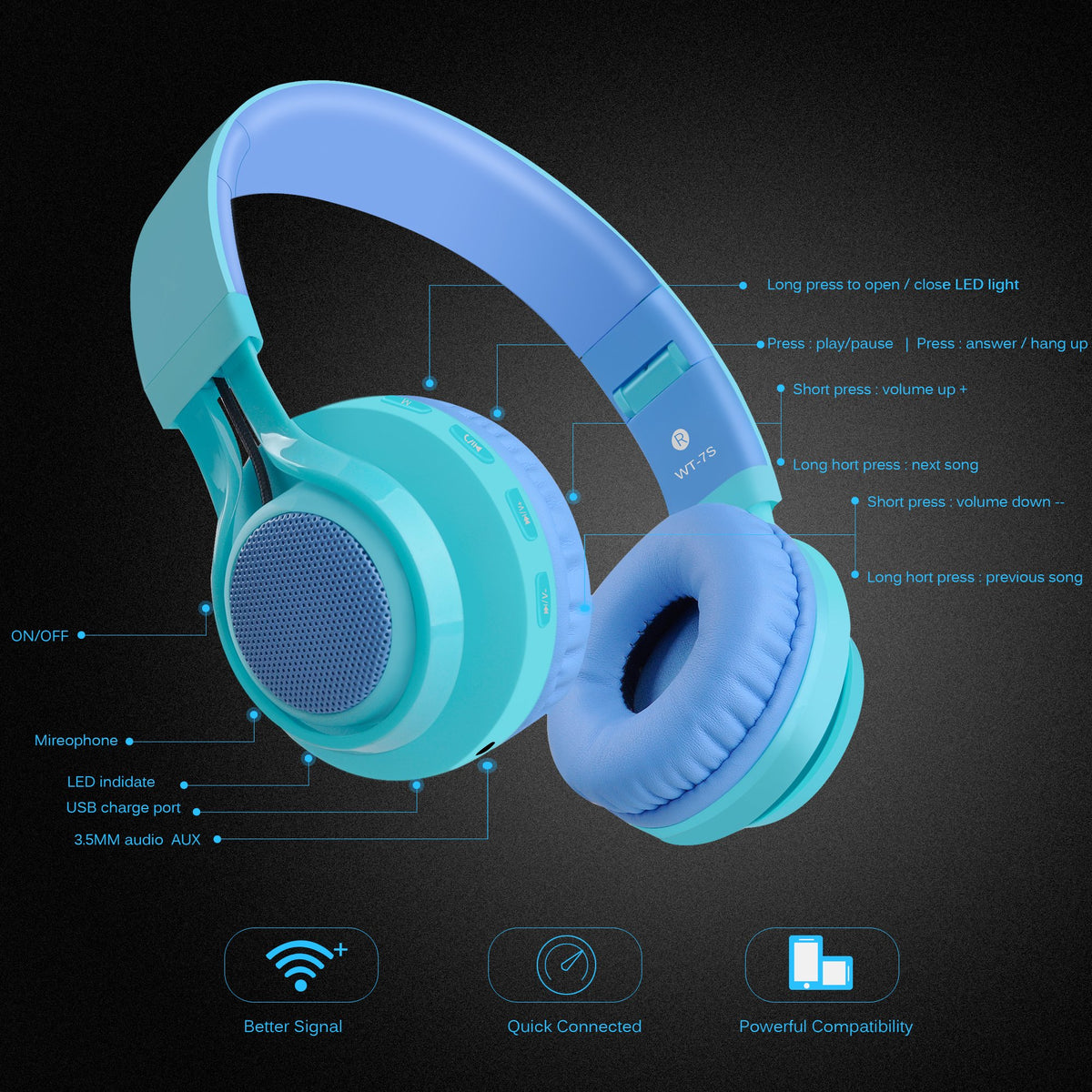 Riwbox WT-7S side profile on child demonstrating comfortable fit for daily wear