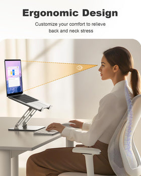 RIWUCT dual-bar laptop stand delivers stable support for busy desks.